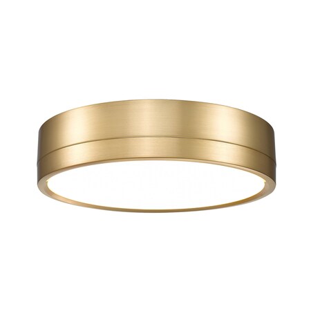 Z-Lite Algar Flush Mount, 1-Light, 12 In.W x 3 In.H, Modern Gold/Frosted 1006F12-MGLD-LED